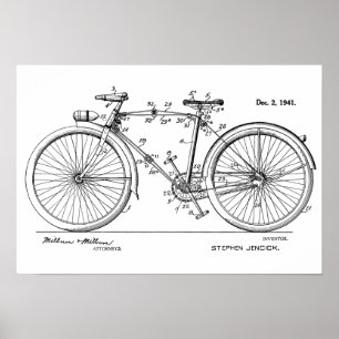 1941  bicyclische Flex Lijst-patentafdrukken Poster