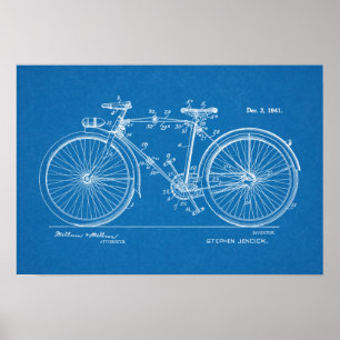 1941  blauwdruk voor fietspatronen afdrukken poster
