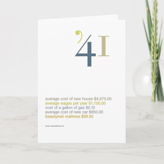 1941 de Feiten van de Pret van de Verjaardag Kaart (Voorkant)