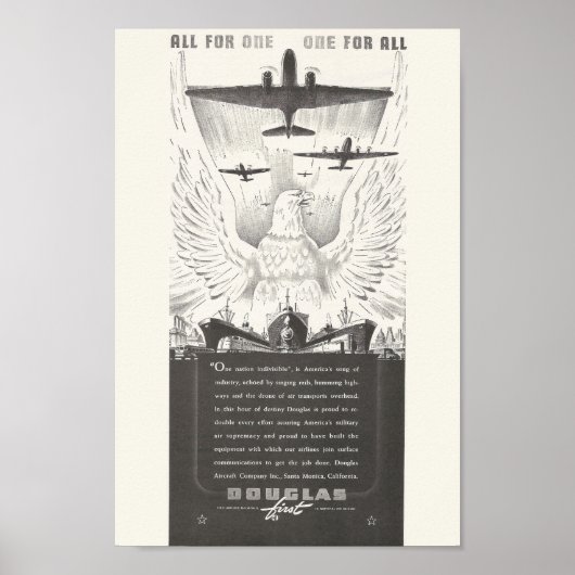 1941 Douglas Vliegtuig AD Poster (Voorkant)