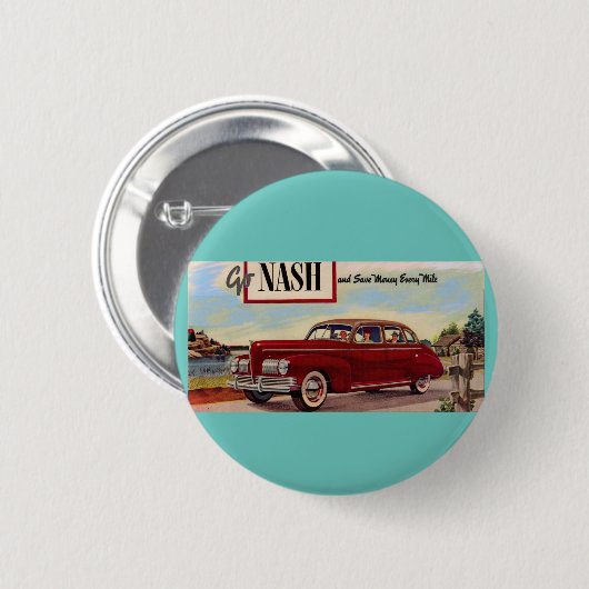 1941 Nash automobile & Ronde Button 5,7 Cm (Voorkant /achterkant)