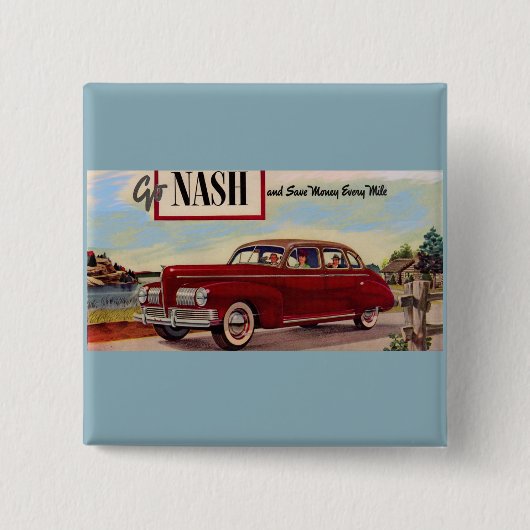 1941 Nash automobile & Vierkante Button 5,1 Cm (Voorkant)