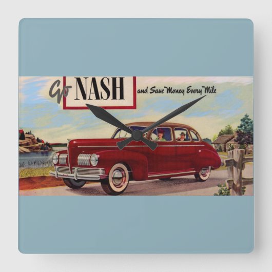 1941 Nash automobile & Vierkante Klok (Voorkant)