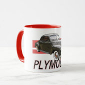 1941 Plymouth coupe met afbeelding en tekst. Mok (Voorkant links)