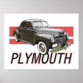 1941 Plymouth coupe with graphic and text. Poster (Voorkant)