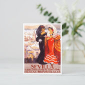 1941 Sevilla Spanje vintage-reis Briefkaart (Staand voorkant)