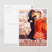 1941 Sevilla Spanje vintage-reis Briefkaart (Voorkant / Achterkant)