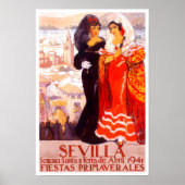 1941 Sevilla Spanje vintage-reis Poster (Voorkant)