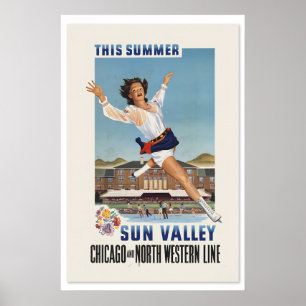 1941 Sun Valley Idaho Winter Sports Poster - Ijs