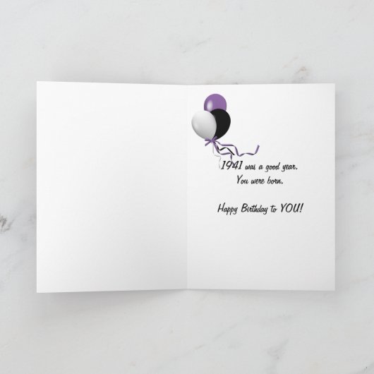 1941 Verjaardag Leuke Feiten Kaart (Binnen)