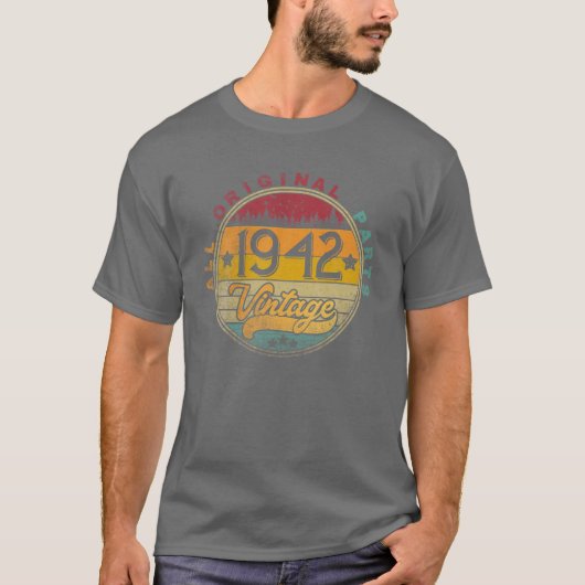 1942 80e verjaardag Gift 80 jaar oude  retro T-shirt (Voorkant)