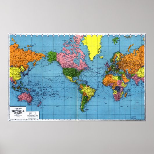 1942 Kaart van de wereld Poster (Voorkant)
