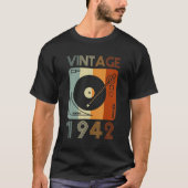  1942 Retro Record Player Birthday Vinyl Dj T-shirt (Voorkant)