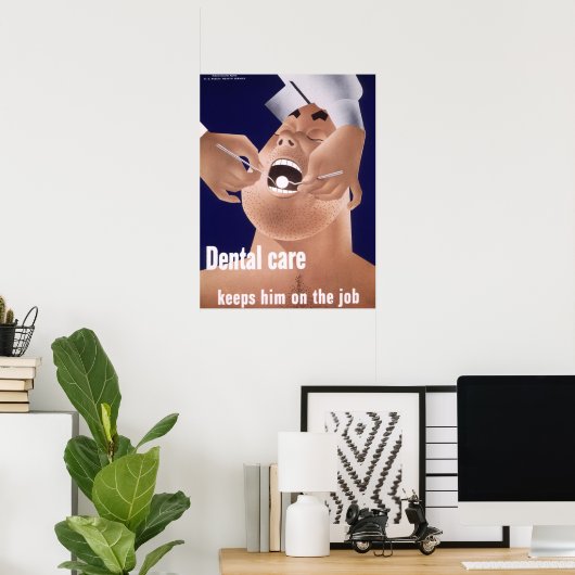 1942 Vintage Navy Dental Health Poster (Thuiskantoor)