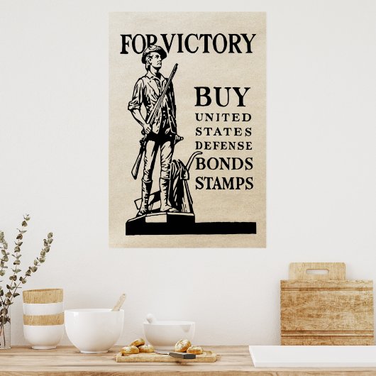 1942  WWII-oorlogsobligatie Poster (Keuken)