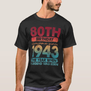  1943 80 jaar oude Gifts Limited Edition 80T T-shirt