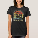 1943 80 jaar oude Retro 80th Birthday T-shirt<br><div class="desc">1943 80 jaar oude Retro 80th Birthday</div>