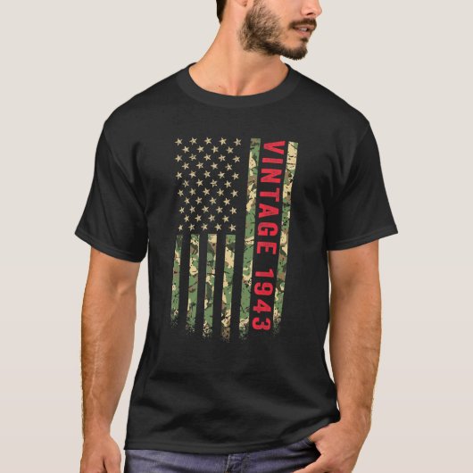  1943 Amerikaans vlagkamp 79 jaar oud 79e T-shirt (Voorkant)