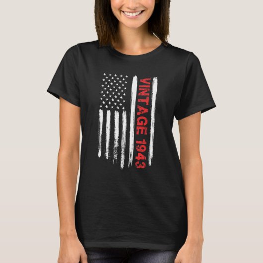  1943 Amerikaanse vlag 79 jaar oud 79th B T-shirt (Voorkant)