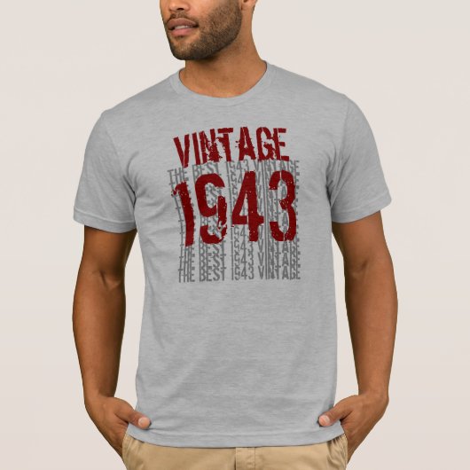 1943 Geboortedatum: het beste  jaar W1988 van 1943 T-shirt (Voorkant)