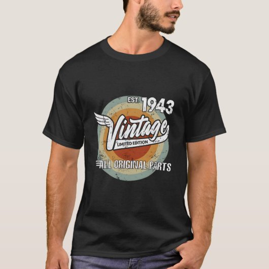 1943 Geboren Geboren in 1943 Motorrijder Voor T-shirt (Voorkant)