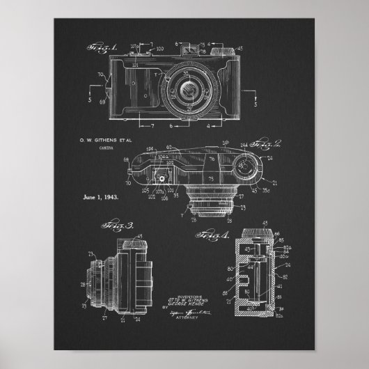 1943 kunsttekenafdrukken voor camera's poster (Voorkant)
