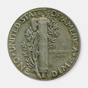 1943 US Mercurius dime reverse magnet