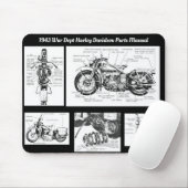 1943 War Dept Harley Davidson onderdelenhandleidin Muismat (Met muis)