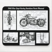 1943 War Dept Harley Davidson onderdelenhandleidin Muismat (Voorkant)