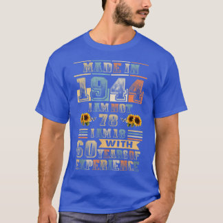 1944 18 jaar oud 60 jaar ervaring op zaterdag t-shirt
