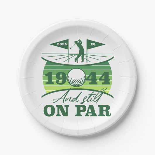 1944 80e verjaardag Golf Humor Papieren Bordje (Voorkant)