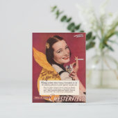 1944 Chesterfield sigaretten en  dame Briefkaart (Staand voorkant)