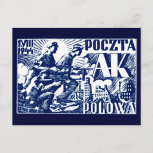 1944 de Opstand van Warshau Briefkaart