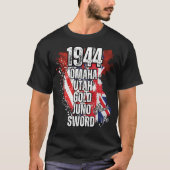 1944 OMAHA UTAH GOLD JUNO ZWAARD Normandië landing T-shirt (Voorkant)