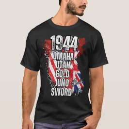 1944 OMAHA UTAH GOLD JUNO ZWAARD Normandië landing T-shirt