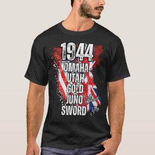 1944 OMAHA UTAH GOLD JUNO ZWAARD Normandië landing T-shirt
