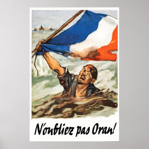 1944 Poster Herinner Oran  Frankrijk  Tweede Werel