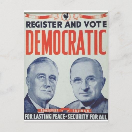 1944 Roosevelt - Truman Briefkaart (Voorkant)