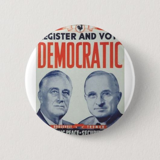 1944 Roosevelt - Truman Ronde Button 5,7 Cm (Voorkant)