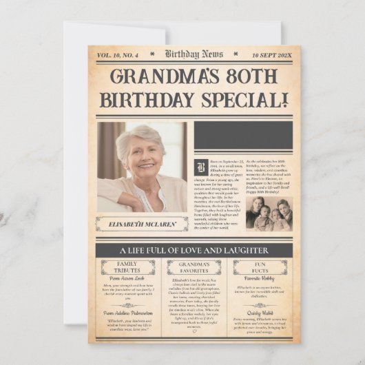  1945 80ste Verjaardag Poster - Gepersonaliseerde  Feestdagenkaart (Voorkant)