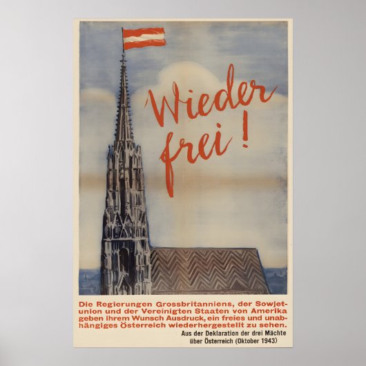 1945 Austrian Poster Free again! Independence (Voorkant)