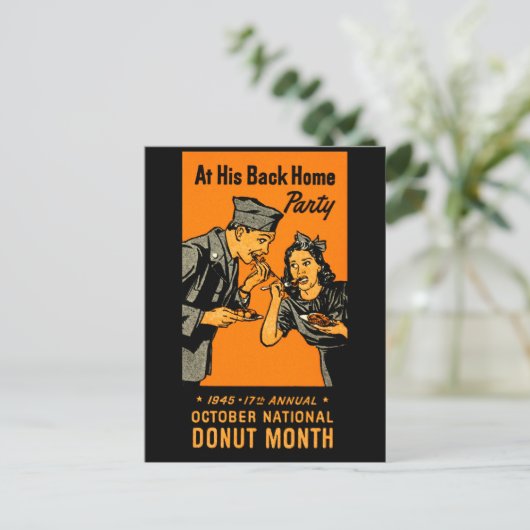 1945 Donut Poster Briefkaart (Staand voorkant)