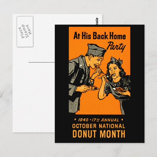 1945 Donut Poster Briefkaart (Voorkant / Achterkant)