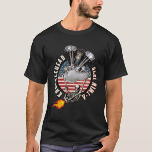 1945 HD Knucklehead VTwin Flame Scheten Motorcycle T-shirt