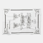 1945 Patenttekening voor vissersboten Theedoek (Horizontaal)