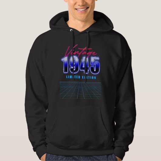  1945 Retro Synthwave esthetisch Hoodie (Voorkant)