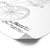 1945  Schwinn Bicycle Patent Art-afdrukken Poster (Hoek)