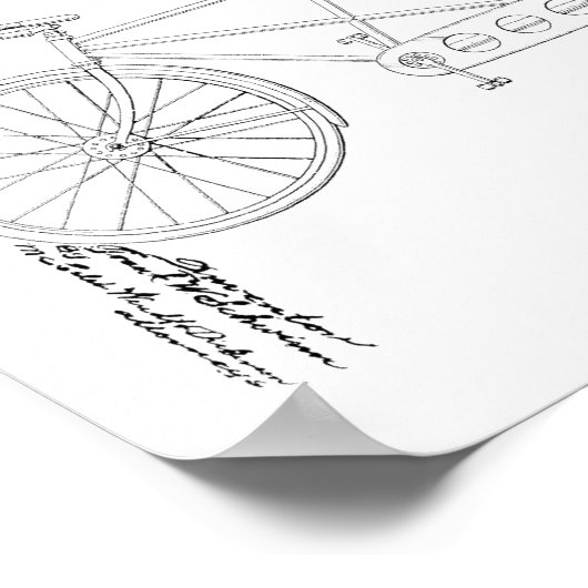 1945  Schwinn Bicycle Patent Art-afdrukken Poster (Hoek)