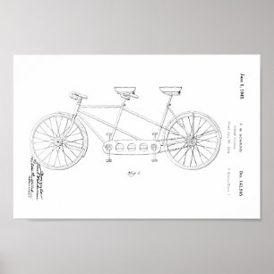 1945 Schwinn Bicycle Patent Art-afdrukken Poster