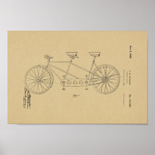 1945  Schwinn Bicycle Patent Art-afdrukken Poster